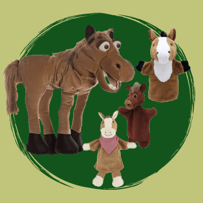 Le Cheval - Marionnette à main Enfant - Puppet World - BCD JEUX