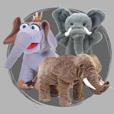 Personnage Plat Dessin D'éléphant Poupée En Peluche Logo Icône Modèle  Symbole éléphant En Peluche Marionnette