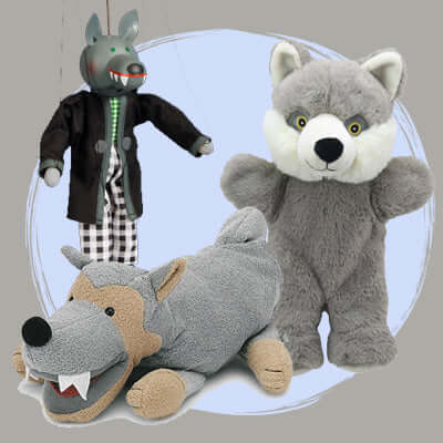 Living Puppets® Rasputin Wolf - Kuschelige Handpuppe für Kinder & Erwachsene