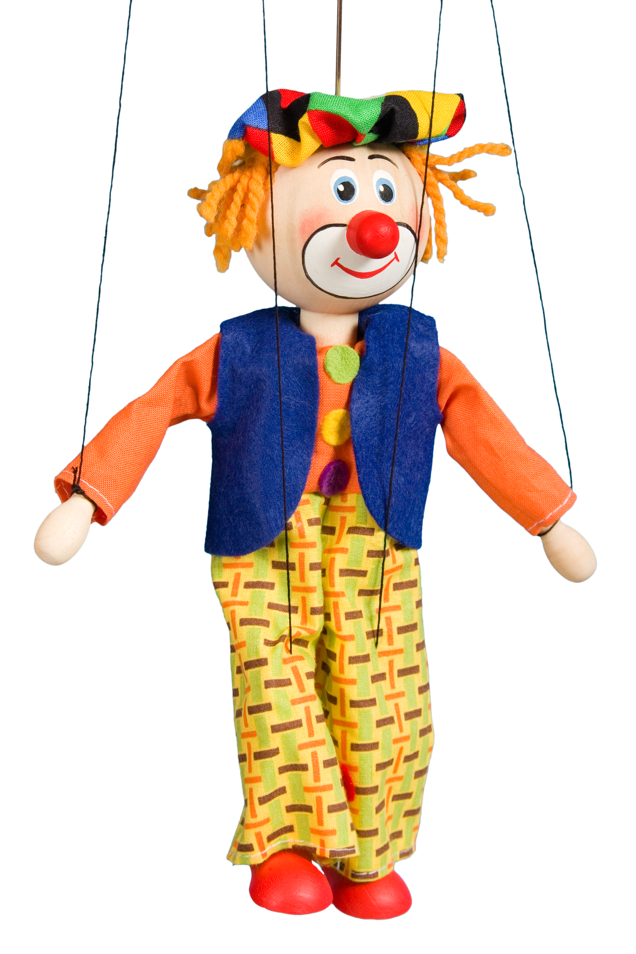 Marioneta De Payaso De Hilo - Juguete De Madera, 24.5 Cm, Para Cuentacuentos Y Juego Simbólico