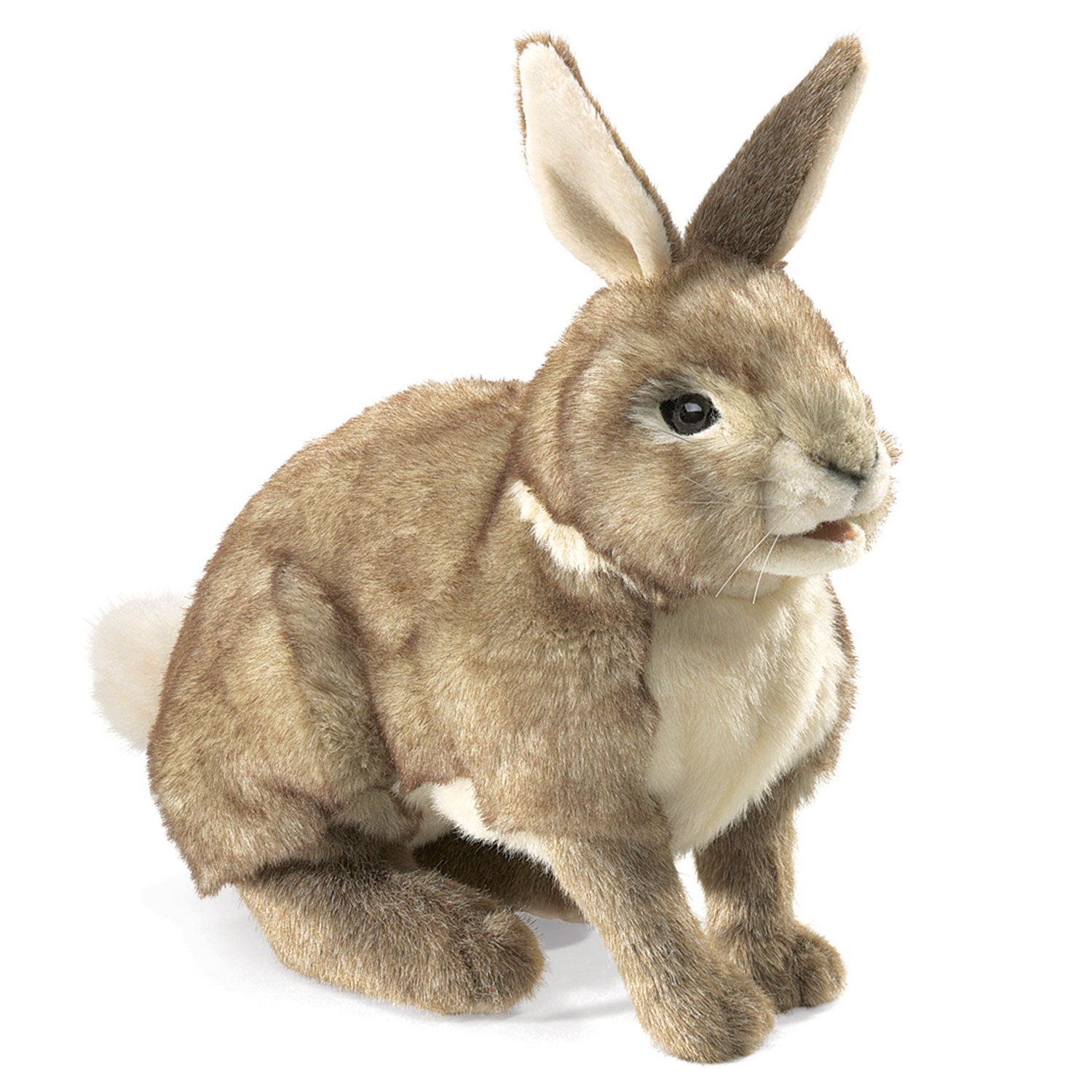 Marionnette Lapin Réaliste 25 Cm – Peluche Douce à Main, Oreilles Longues, Pour Enfants & Adultes, Conte & Jeu