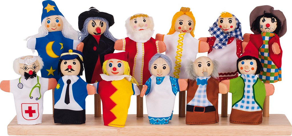 Set de 12 marionnettes à doigts - GOKI - Tête en bois - Mixte - 3 ans Set de 12 marionnettes à doigts - GOKI - Tête en bois - Mixte - 3 ans