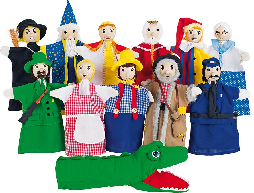 Pack de 12 marionnettes en Bois - Le Monde de La Marionnette