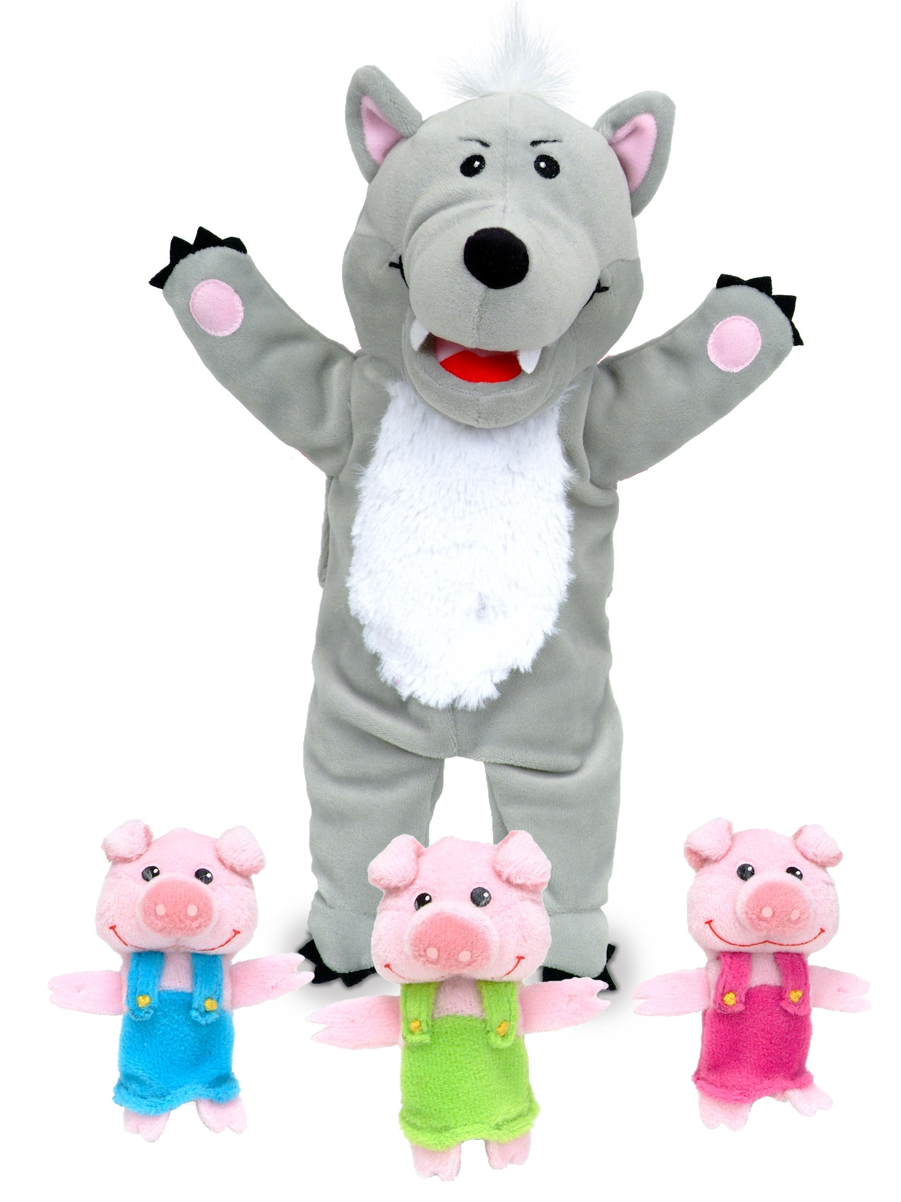 Coffret de marionnettes - Les 3 petits cochons et le Grand Méchant Loup